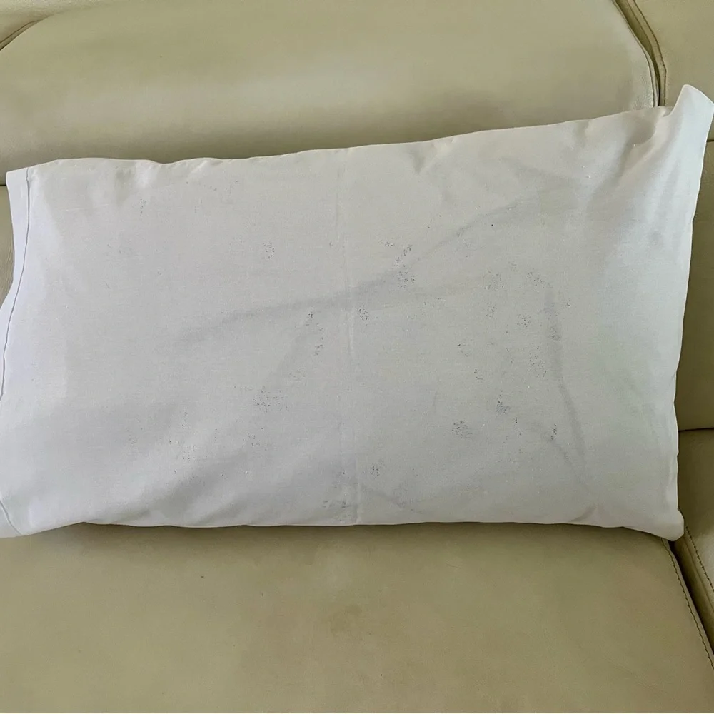 Embroidered Floral White Pillow 17/25 inches
